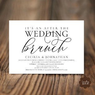 Elegant After The Wedding Brunch, Black and White Invitation