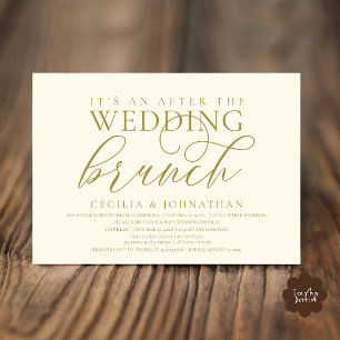 Elegant After The Wedding Brunch Modern Cream Gold Invitation