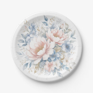 Elegant Afternoon in Bloom Floral Garden Luncheon Paper Plate