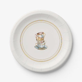 Elegant Afternoon Tea Bridal Shower Paper Plates