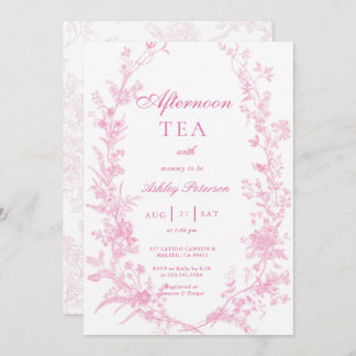 Elegant Afternoon Tea Party Girl Baby Shower Invitation
