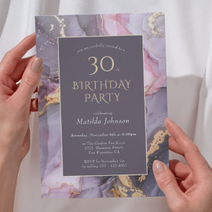 Elegant Agate 30th Birthday Party Invitation