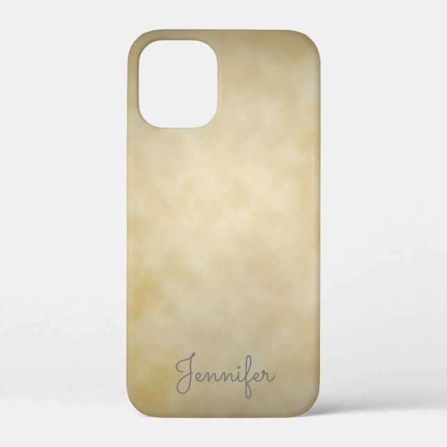 Elegant Aged Parchment with Name Case-Mate iPhone Case (Back)