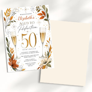 Elegant Aged to Perfection 50th Birthday Invitation
