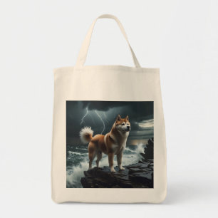 Elegant Akita Grocery Tote Bag