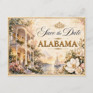 Elegant Alabama Save the Date Wedding Invitation Postcard
