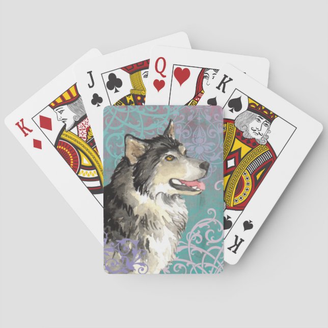Elegant Alaskan Malemute Playing Cards (Back)