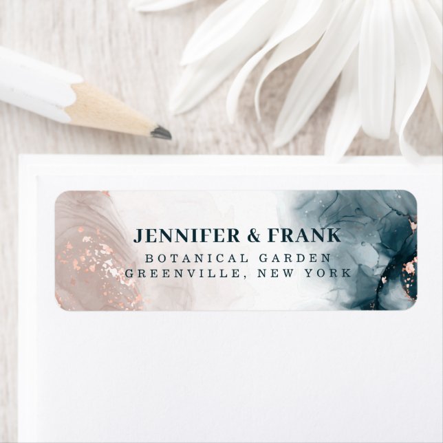 Elegant Alcohol Ink Gold Blush Blue Minimal Modern (Insitu)