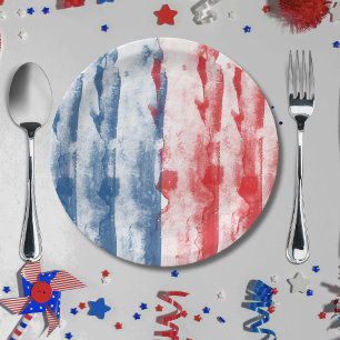 Elegant All American Girl 4th July Baby Shower Paper Plate