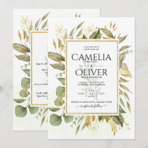 Elegant All-in-1 Greenery Gold Leaves  Wedding