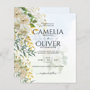 Elegant All-in-1 White Roses Botanical Wedding