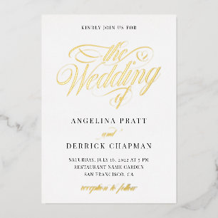 Elegant All in One Simple Calligraphy Wedding Gold