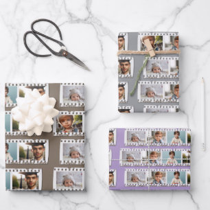 Elegant All-Occasion 16-Photo Film Negative Strips Wrapping Paper Sheet