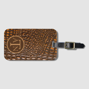 Elegant Alligator Skin Monogram  Luggage Tag