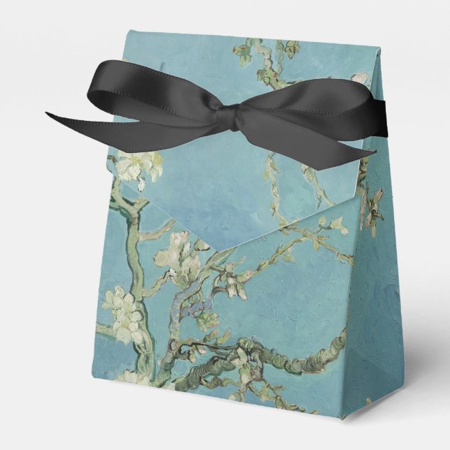 Elegant "Almond Blossom" Wedding Favour Box (Front Side)