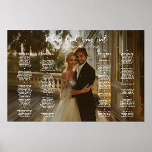 Elegant alphabetical photo wedding seating chart