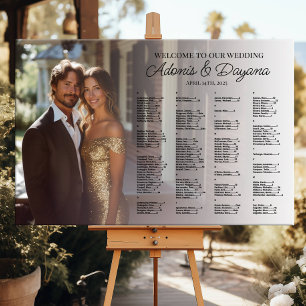 Elegant alphabetical photo wedding seating chart