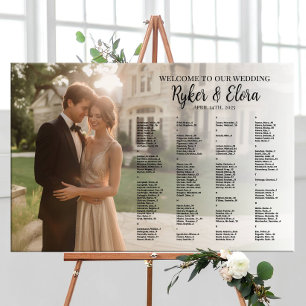 Elegant alphabetical photo wedding seating chart
