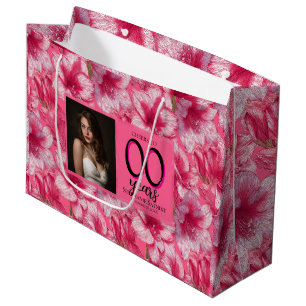 Elegant Amaryllis Forty Birthday Presents Large Gift Bag