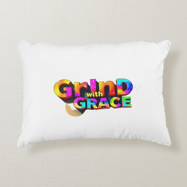 Elegant Ambition: Grind with Grace Decorative Cushion (Front)