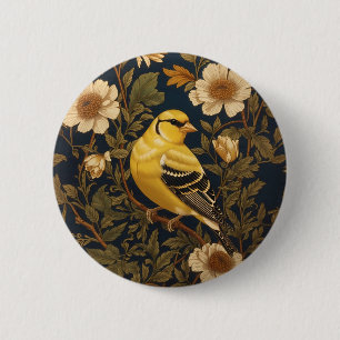 Elegant American Goldfinch  6 Cm Round Badge