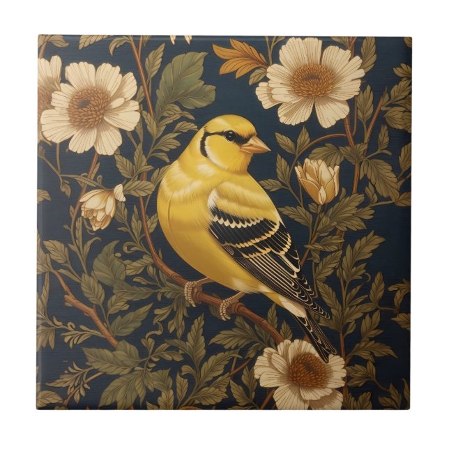 Elegant American Goldfinch  Tile (Front)