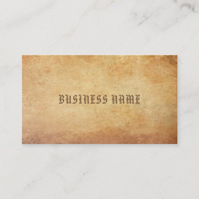 Elegant American Text Nostalgic Old Paper Look Business Card (Front)