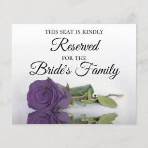 Elegant Amethyst Purple Rose Reserved Place Card