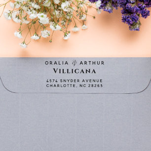 Elegant Ampersand Couple Names Return Address Rubber Stamp