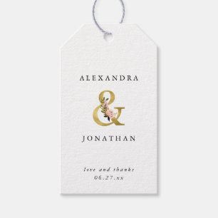 Elegant Ampersand   Gold and Blush Wedding Gift Tags