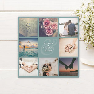 Elegant Ampersand Photo Collage Wedding Thank You