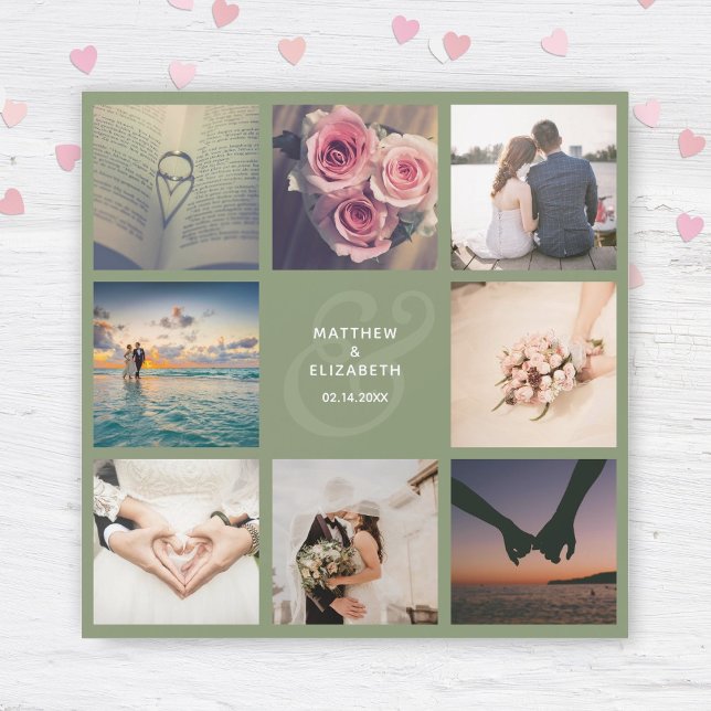 Elegant Ampersand Photo Collage Wedding Thank You (Creator Uploaded)