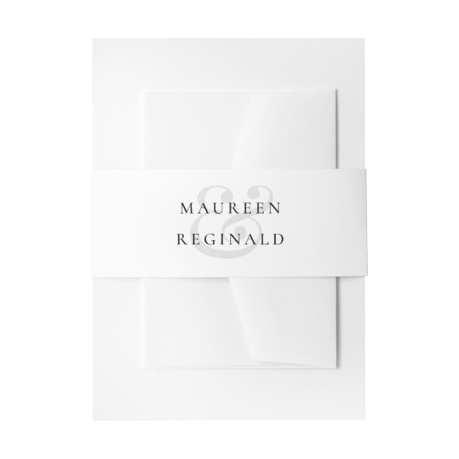 Elegant Ampersand Simple Modern Wedding Invitation Belly Band (Front Example)