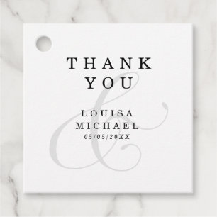 Elegant Ampersand Thank You Wedding Favour Tags