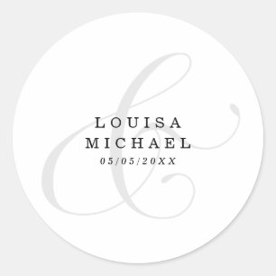 Elegant Ampersand Wedding Classic Round Sticker