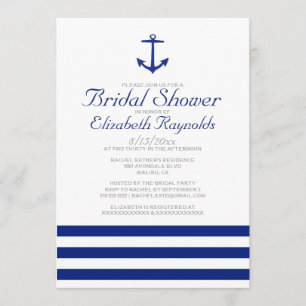 Elegant Anchor Bridal Shower Invitations