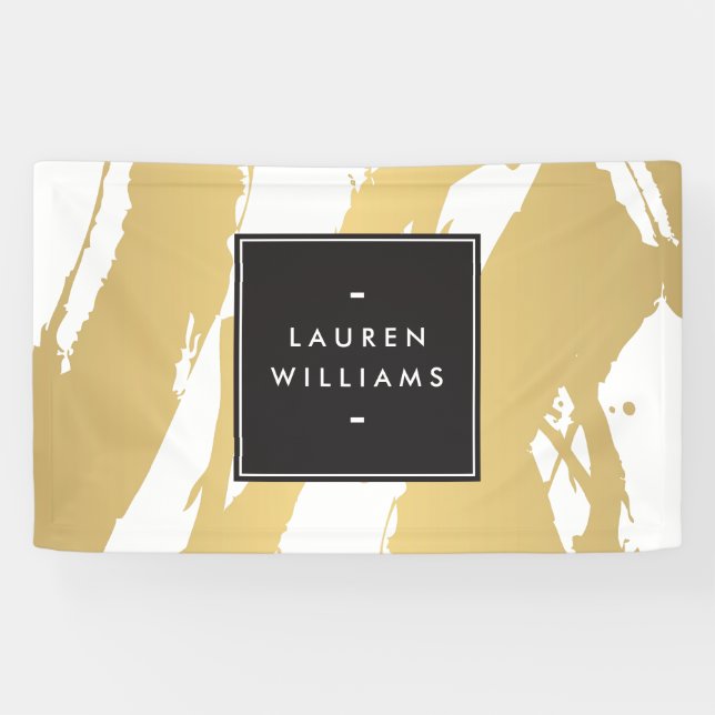 Elegant and Abstract Gold Brushstrokes Banner (Horizontal)