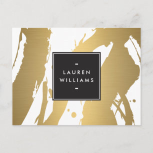 Elegant and Abstract Gold Brushstrokes II Postcard
