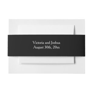 Elegant and Basic black and white Invitation Belly Band