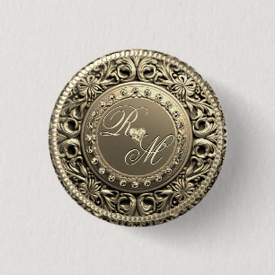 Elegant and Beautiful Monogram 3 Cm Round Badge