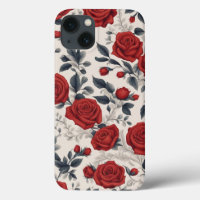 Elegant and Beautiful Red Rose Floral Pattern Art