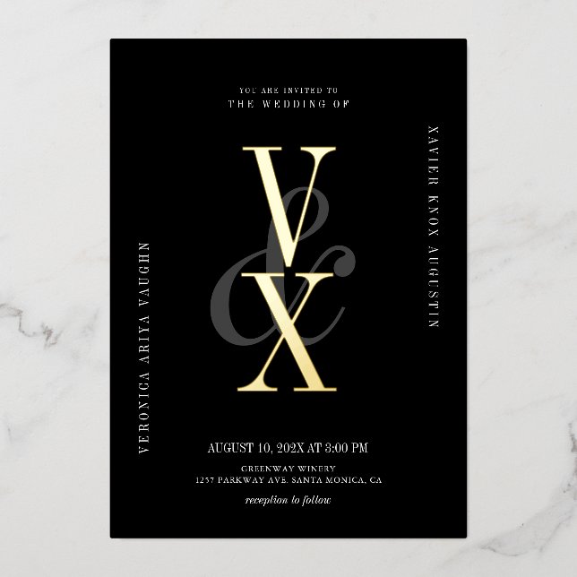 Elegant and Black and Gold Typography Wedding (Front)