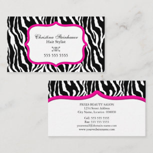 Elegant and Bold Zebra Print Business Card