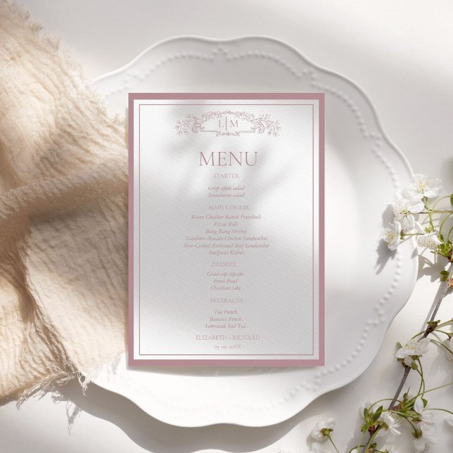 Elegant And Chic  couple shower Bridal Shower Menu (Creator Uploaded)