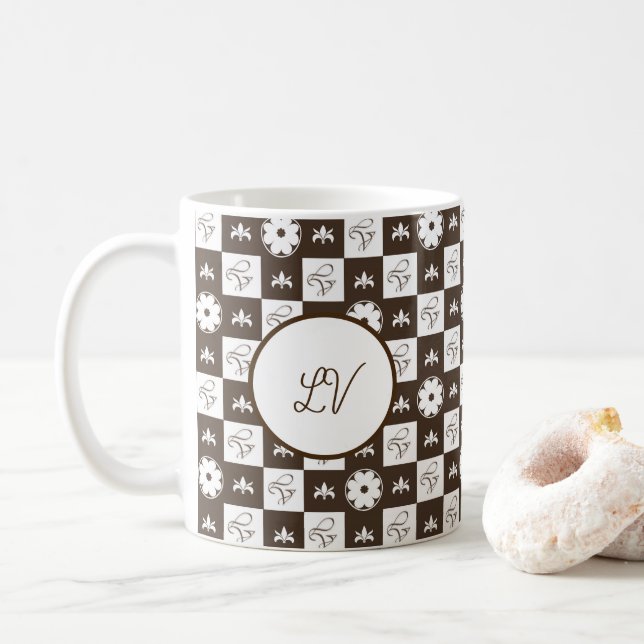 Elegant and Classic Pattern Design Coffee Mug (With Donut)