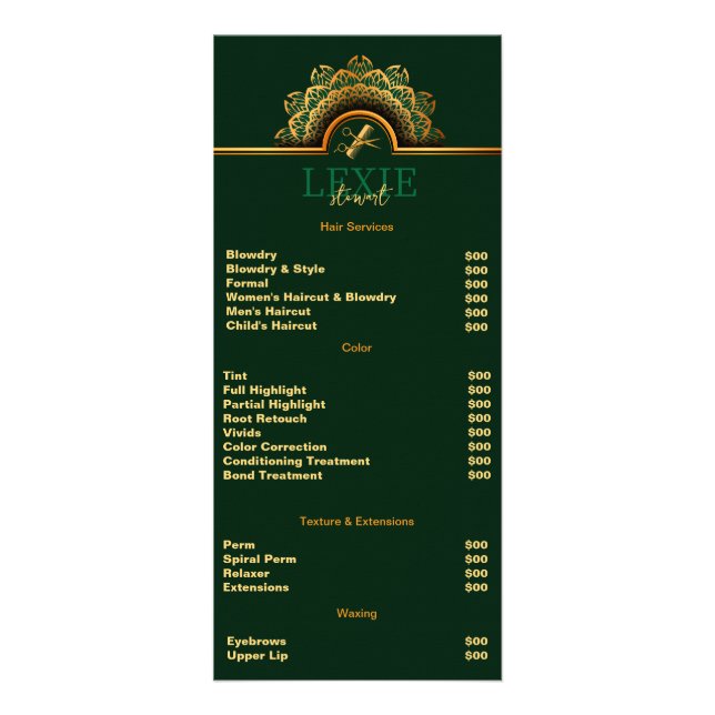 Elegant and Classy Hair Stylist  Rack Card (Front)