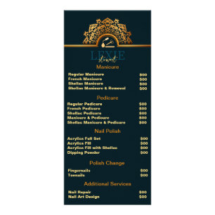 Elegant and Classy Nail Tech  Rack Card