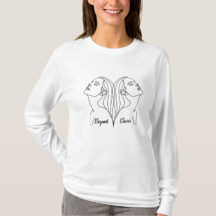 Elegant and Clever twin ladies white  T-Shirt