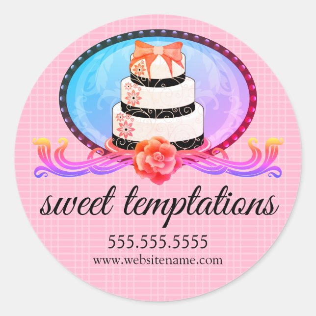 Elegant and Colourful Cake Bakery Box Seals (Front)