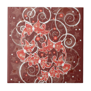 Elegant and Cute Christmas Bows and stars Tile